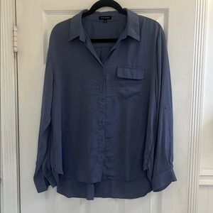 Pleione Blue Long Sleeve Blouse